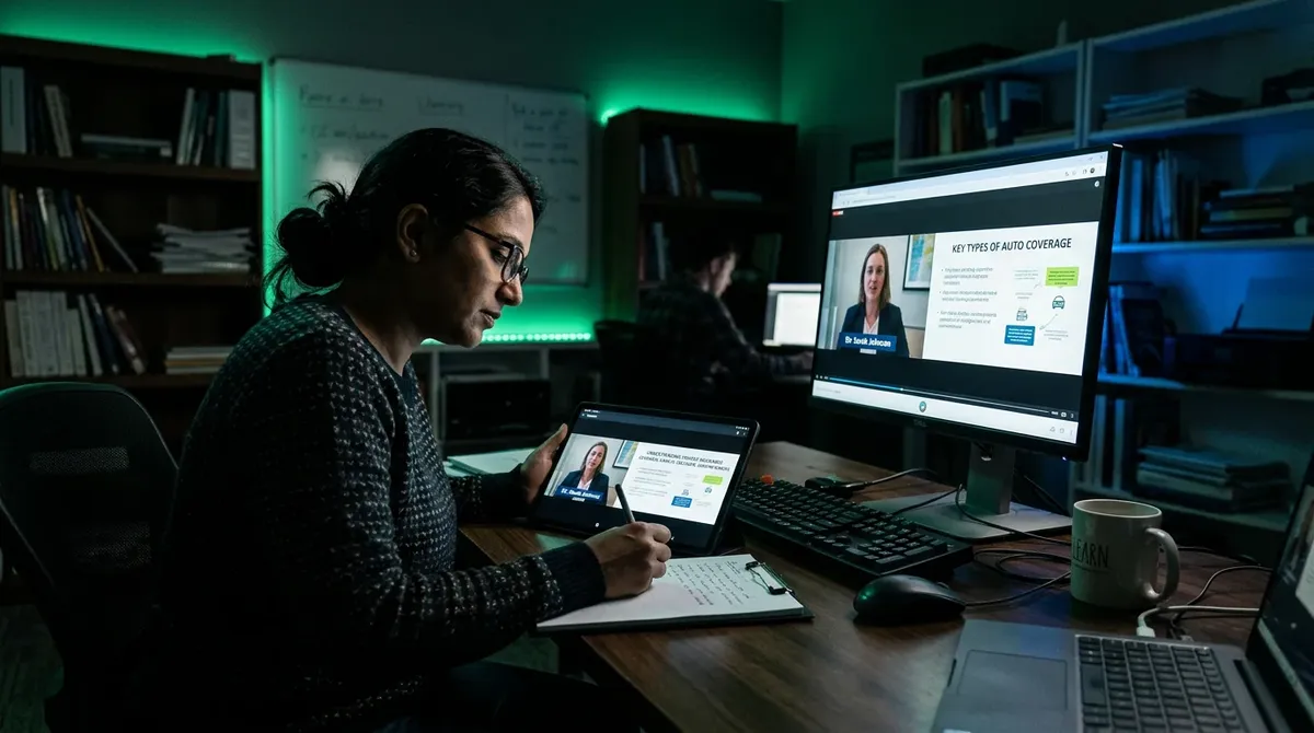 Uczestnik szkolenia online o polisach komunikacyjnych